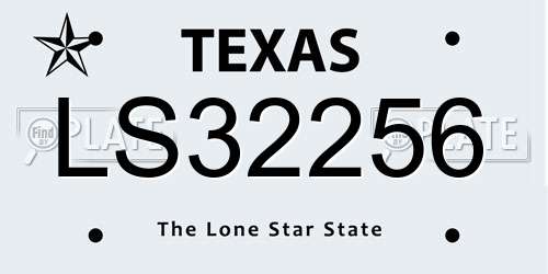 LS32256 Texas License Plate