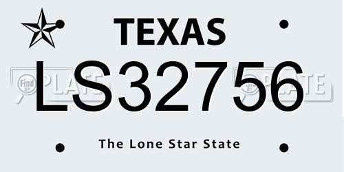 LS32756 Texas License Plate