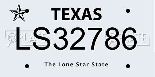 LS32786 Texas License Plate