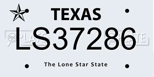 LS37286 Texas License Plate