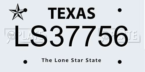 LS37756 Texas License Plate