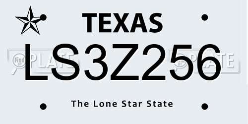 LS3Z256 Texas License Plate