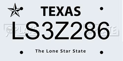 LS3Z286 Texas License Plate