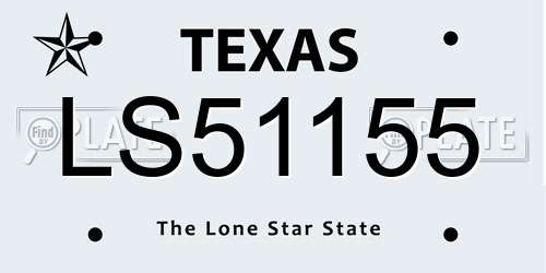 LS51155 Texas License Plate