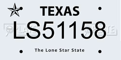 LS51158 Texas License Plate