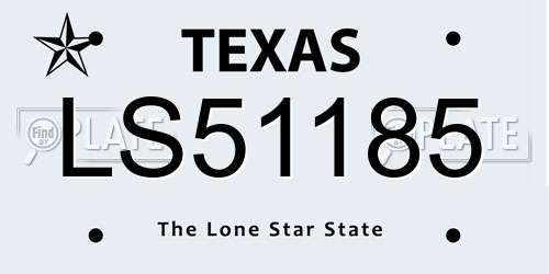 LS51185 Texas License Plate