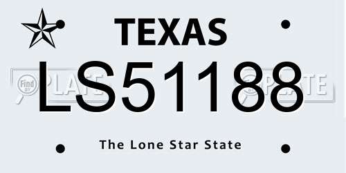 LS51188 Texas License Plate