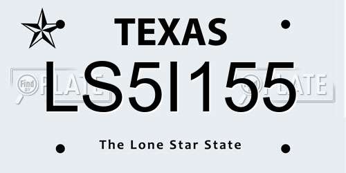 LS5I155 Texas License Plate