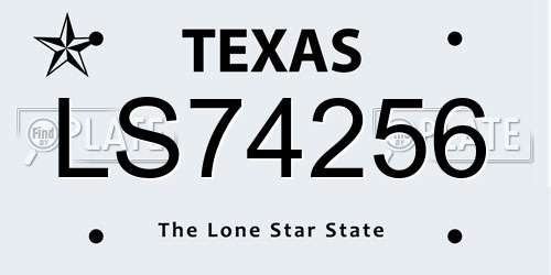 LS74256 Texas License Plate