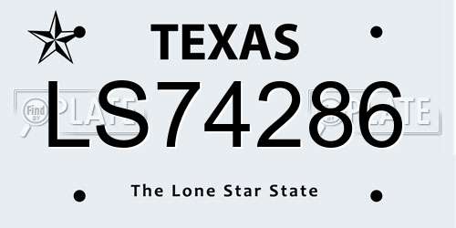 LS74286 Texas License Plate
