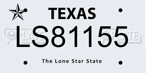 LS81155 Texas License Plate