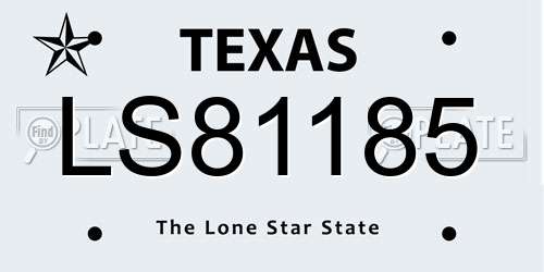 LS81185 Texas License Plate