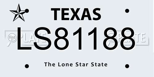 LS81188 Texas License Plate