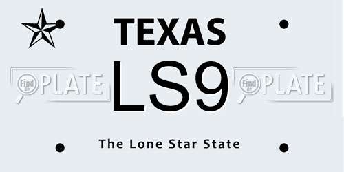 LS9 Texas License Plate