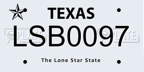 LSB0097 Texas License Plate