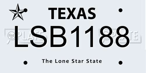 LSB1188 Texas License Plate