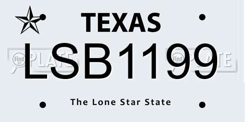 LSB1199 Texas License Plate