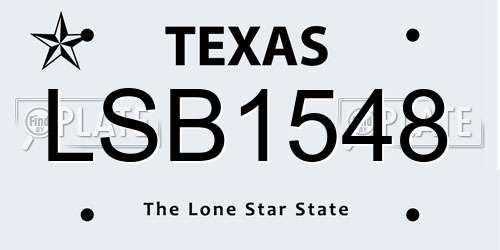 LSB1548 Texas License Plate