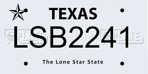 LSB2241 Texas License Plate