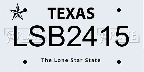 LSB2415 Texas License Plate