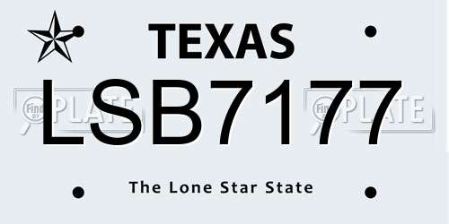 LSB7177 Texas License Plate
