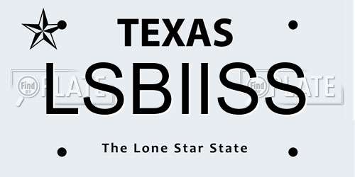 LSBIISS Texas License Plate