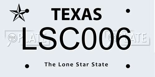 LSC006 Texas License Plate