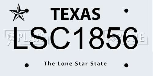 LSC1856 Texas License Plate