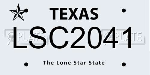LSC2041 Texas License Plate