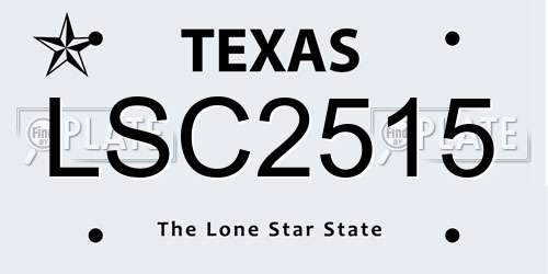 LSC2515 Texas License Plate