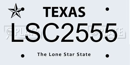 LSC2555 Texas License Plate