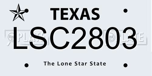 LSC2803 Texas License Plate