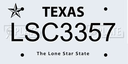LSC3357 Texas License Plate