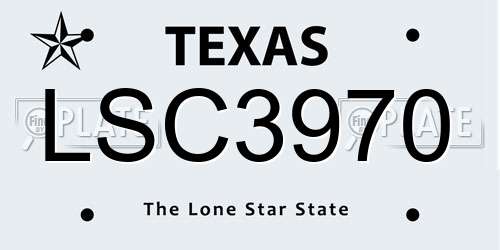 LSC3970 Texas License Plate