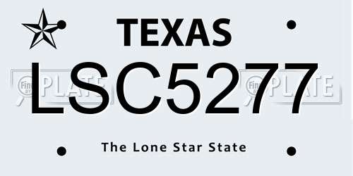 LSC5277 Texas License Plate