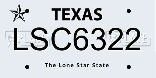 LSC6322 Texas License Plate