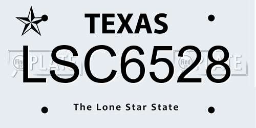 LSC6528 Texas License Plate
