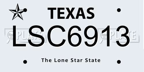 LSC6913 Texas License Plate