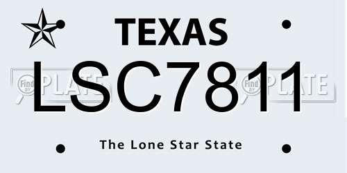 LSC7811 Texas License Plate