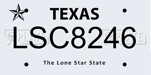 LSC8246 Texas License Plate