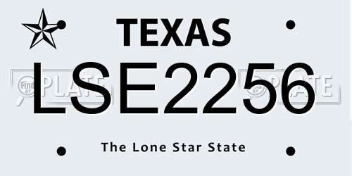 LSE2256 Texas License Plate