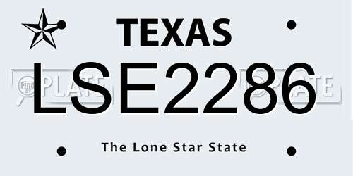 LSE2286 Texas License Plate