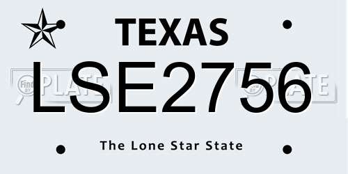 LSE2756 Texas License Plate