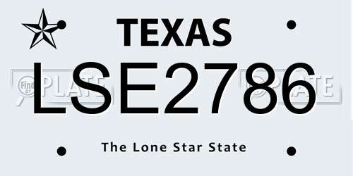 LSE2786 Texas License Plate