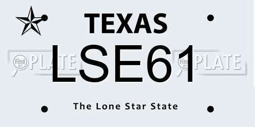 LSE61 Texas License Plate