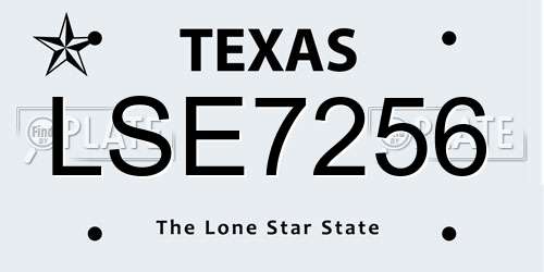 LSE7256 Texas License Plate