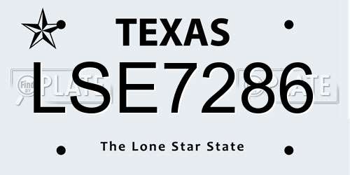 LSE7286 Texas License Plate