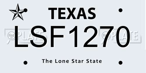 LSF1270 Texas License Plate