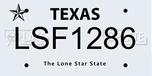 LSF1286 Texas License Plate