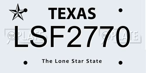LSF2770 Texas License Plate